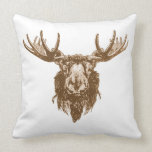 Moose head throw pillow
