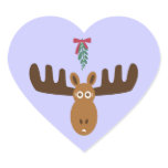 Moose Head_Under the Mistletoe heart-shaped stickers