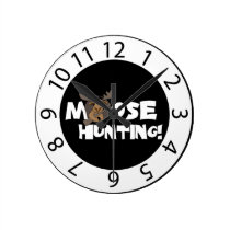 Moose Hunting Clock wall clocks