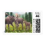 Moose in a Northern Forest Postage postage