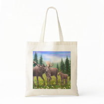 Moose in a Northern Forest Tote Bag