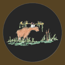 Moose on the loose stickers