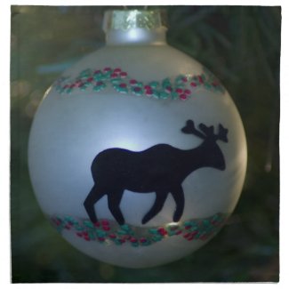 Moose Ornament Christmas Napkin