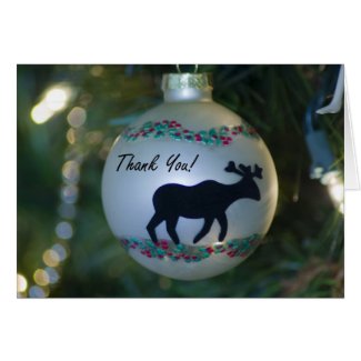 Moose Ornament Thank You Card