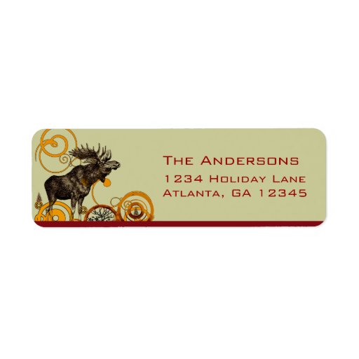 Moose Pine Tree Return Address Custom Return Address Labels