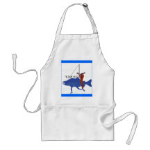 Moose Riding Salmon Aprons