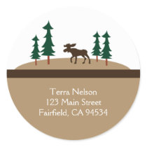 MOOSE Rustic Lodge Return Address Stickers