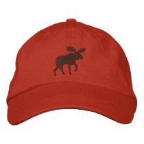 Moose Silhouette (Color Customizable) Embroidered Baseball Caps