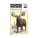Moose Wading in the Snow ~ Sunny Winter Day stamps
