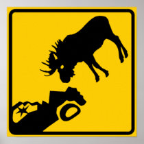 Moose Warning Sign from Gros Morne National Park Posters