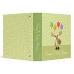 Moose with colorful balloons baby shower binder