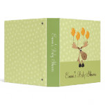 Moose with yellow balloons baby shower binder