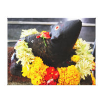 Mooshika, the mouse statue canvas prints