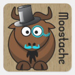 Moostache Square Stickers