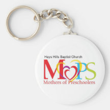 MOPS logo with church name Key Chain