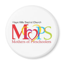 MOPS logo with church name magnets