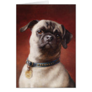 Mops Note Card card