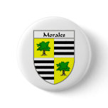 Morales Coat of Arms/Family Crest Pinback Buttons