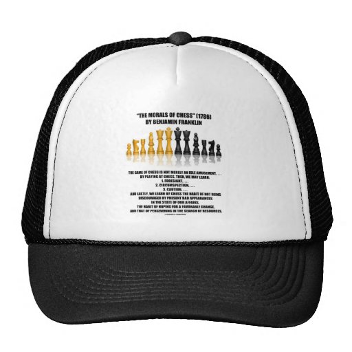 Morals Of Chess Benjamin Franklin Reflective Chess Mesh Hat