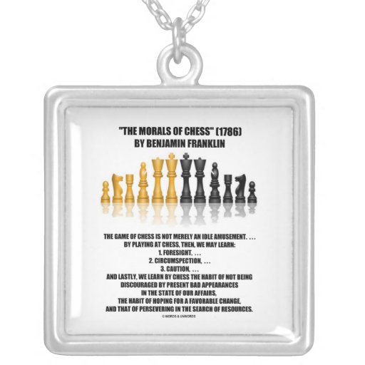 Morals Of Chess Benjamin Franklin Reflective Chess Necklace