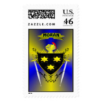 MORAN  IRISH  FAMILY HERALDIC SHIELD/CREST postage