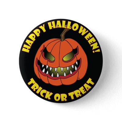 MORE HALLOWEEN STUFF 1 PINBACK BUTTON by MONSTERVISIONS