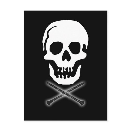 More Skull and Clarinets postcard