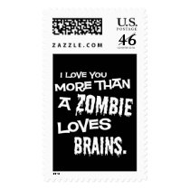 More Than A Zombie Loves Brains Postage Stamp