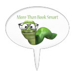 More Than Book Smart Book Worm Cake Picks