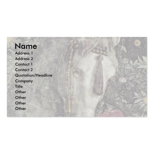 More Waiting Grooms: Horse By Mantegna Andrea Business Card Template