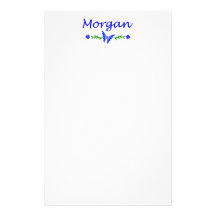 Morgan (Blue Butterfly) Personalized Stationery