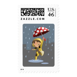 Morgan in the Rain stamp
