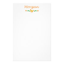 Morgan (Orange Butterfly) Stationery Paper