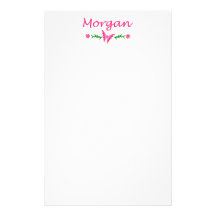 Morgan (Pink Butterfly) Custom Stationery