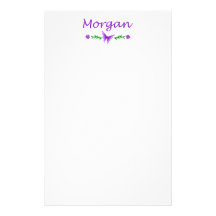 Morgan (Purple Butterfly) Custom Stationery