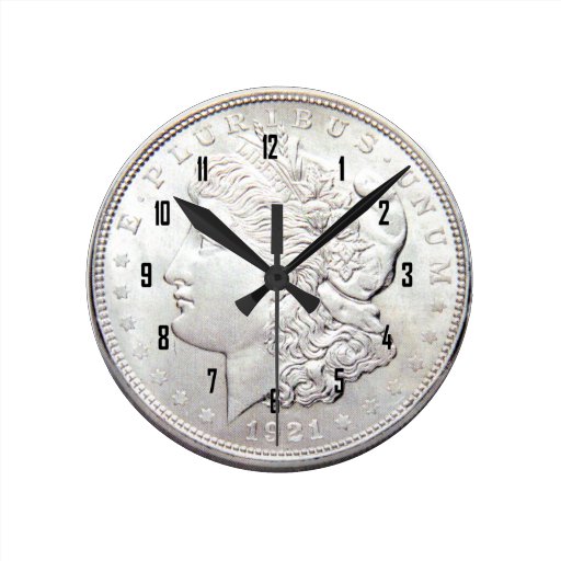 SILVER DOLLAR CLOCKS Zazzle