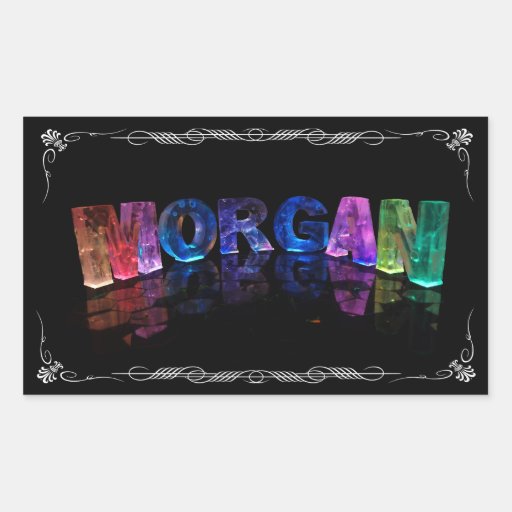 Morgan The Name Morgan In 3d Lights Photograph Rectangular Sticker