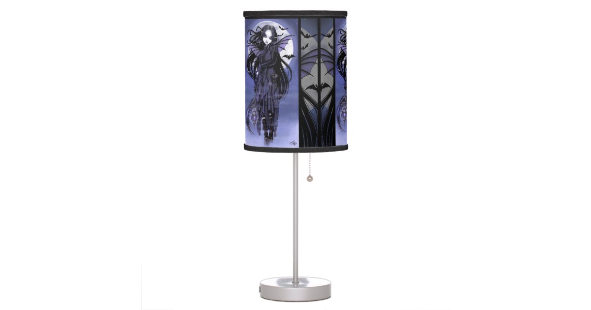 Morgan Vampire Moon Gothic Bat Fairy Table Lamp | Zazzle