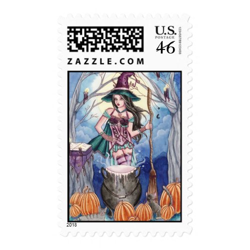 Morissa - Witch Postage Stamp stamp