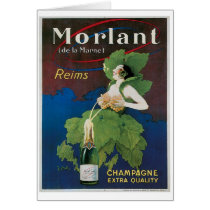 Morlant Champagne Vintage Drink Ad Art Greeting Cards