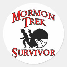 mormon trek survivor round sticker