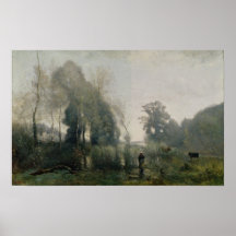 Morning at Ville-d'Avray or, The Cowherd, 1868 Poster