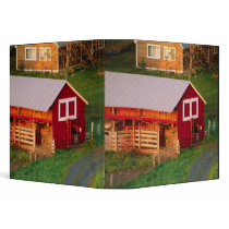 Morning chores on the farm. USA, Vermont, Vinyl Binders