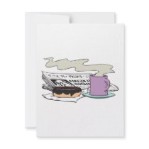 morning coffee donut and newspaper paper design invitations