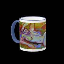 Morning Coffee In Blue mugs