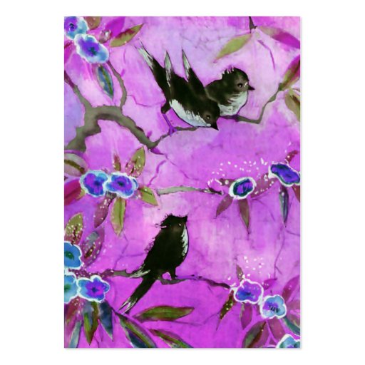 Morning Colors: Bird Painting in Lilac and Purple Business Card Template
