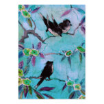 Morning Colors: Bird Painting in Turquoise & Green Business Card