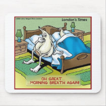 Morning Garlic Breath Funny Offbeat Cartoon Gifts mousepads by beardiethor123 Morning Garlic Breath Funny Offbeat Cartoon Gifts mousepads