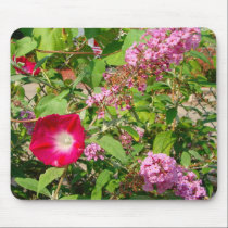 morning glories and butterfly bush mousepad