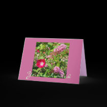 morning glories & butterfly bush invitations cards